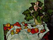 Paul Cezanne Stilleben, Geranienstock mit Fruchten oil